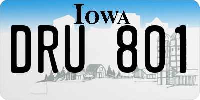 IA license plate DRU801