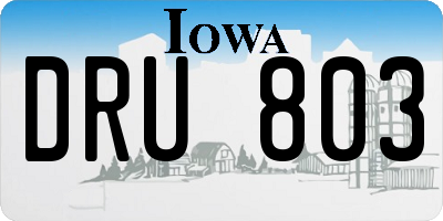 IA license plate DRU803