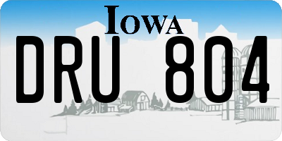 IA license plate DRU804