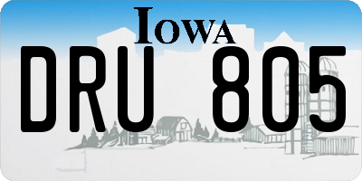 IA license plate DRU805