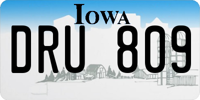 IA license plate DRU809