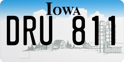 IA license plate DRU811