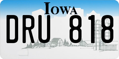 IA license plate DRU818