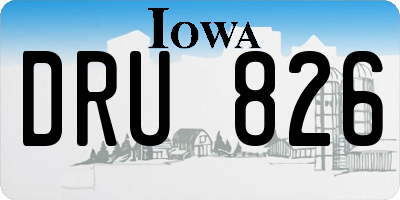 IA license plate DRU826