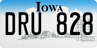IA license plate DRU828