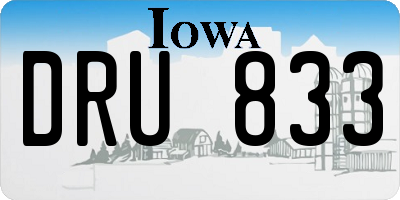 IA license plate DRU833