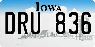 IA license plate DRU836