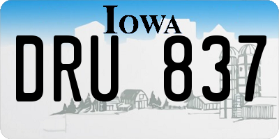 IA license plate DRU837