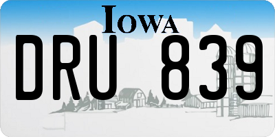 IA license plate DRU839