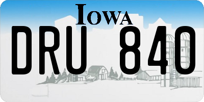 IA license plate DRU840