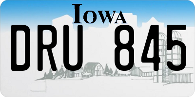 IA license plate DRU845