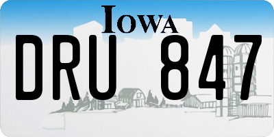 IA license plate DRU847