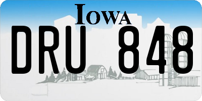 IA license plate DRU848
