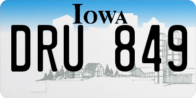 IA license plate DRU849