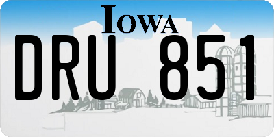 IA license plate DRU851