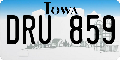 IA license plate DRU859