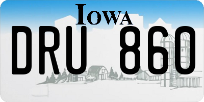 IA license plate DRU860
