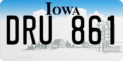 IA license plate DRU861
