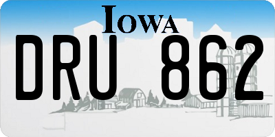 IA license plate DRU862