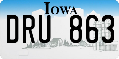 IA license plate DRU863