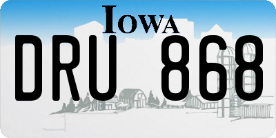 IA license plate DRU868