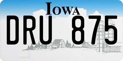 IA license plate DRU875