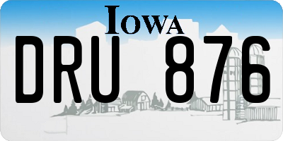 IA license plate DRU876