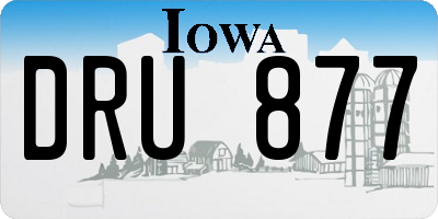 IA license plate DRU877
