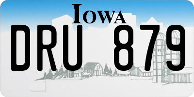 IA license plate DRU879