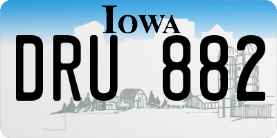 IA license plate DRU882