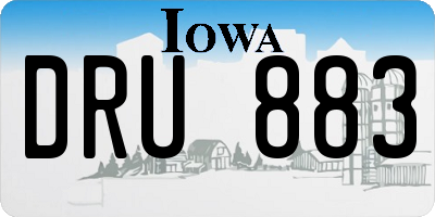 IA license plate DRU883