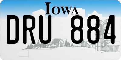IA license plate DRU884