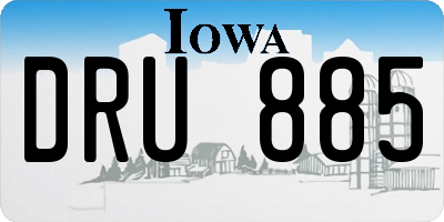 IA license plate DRU885