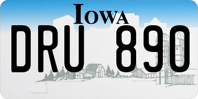 IA license plate DRU890