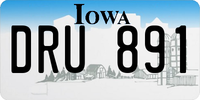 IA license plate DRU891