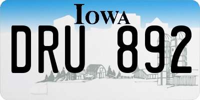 IA license plate DRU892