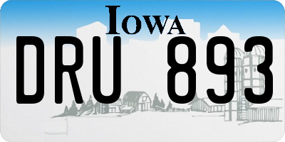 IA license plate DRU893