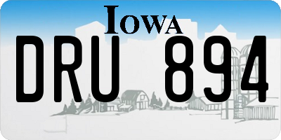 IA license plate DRU894