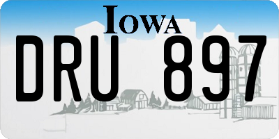 IA license plate DRU897