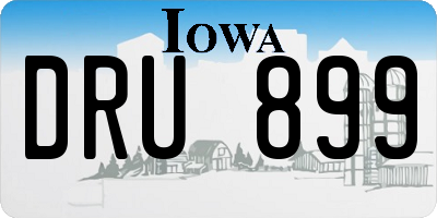 IA license plate DRU899