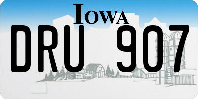 IA license plate DRU907