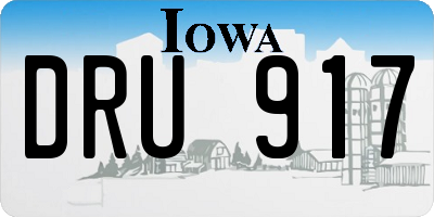 IA license plate DRU917