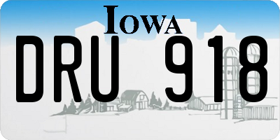 IA license plate DRU918