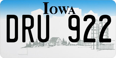 IA license plate DRU922