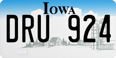 IA license plate DRU924