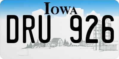 IA license plate DRU926