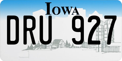 IA license plate DRU927
