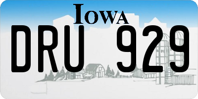 IA license plate DRU929