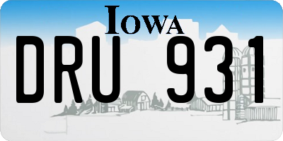 IA license plate DRU931