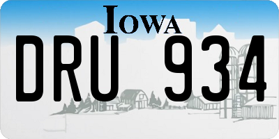 IA license plate DRU934